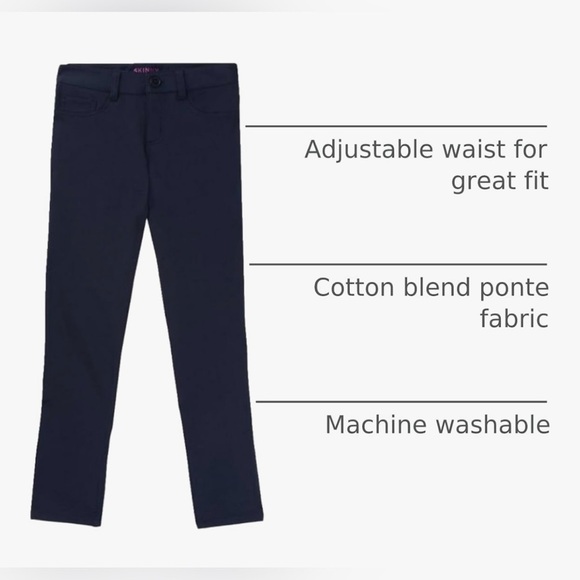 French Toast Stretch Skinny Ponte Navy Pants - 2 pairs/size 6 - Picture 9 of 11